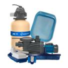 Filtro e bomba para piscina até 21 mil litros aq11 com claw 0.25hp e kit limpeza netpool home