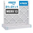 Filtro HVAC Aerostar MERV 13 21x21x1 remove poeira de bactérias