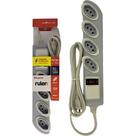 Filtro Linha Daneva Breaker 4 Tomadas 2P+T Com Chave Disjuntora Bivolt Cinza - Dn1642