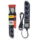Filtro linha daneva breaker 4 tomadas 2p+t com chave disjuntora bivolt grafite - dn1646