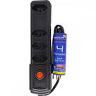 Filtro Linha Naticon 4 Tomadas 2P+T Preto