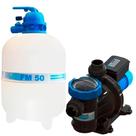 Filtro para Piscina 3/4 CV FM-50 FILTER com Bomba 3/4 CV Bmc-75 SODRAMAR Até 78 Mil Litros
