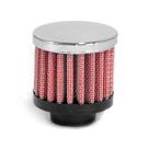 Filtro Para Respiro De Óleo Race Chrome 18mm Com Tecido Vermelho
