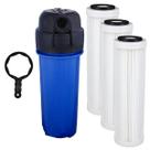 Filtros Água Poço Caipira + 3 Refis Plissado Lavável Branco