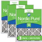Filtros de ar Nordic Pure MERV 13 16x20x2 (15,5 x 19,5 x 1,75), pacote com 3