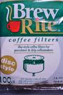 Filtros de Café Brew Rite Disco Branco 3" e 3,5"