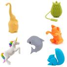 Filtros de chá, infusor de chá, silicone, lindo animal, conjunto de 6