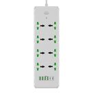 Filtros De Linha Regua Extensão Bivolt 8 Tomadas 6 Usb 3000w
