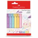 Fine Pen Color Faber Castell 6 Tons Pastel Caneta Ponta Fina Fine Pen Color Faber Castell 6 Tons Pastel Caneta Ponta Fina
