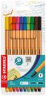 Fineliner STABILO point 88 Pack de 10 colores surtidos