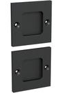 Finger Pulls Tibres, 2,5 polegadas, quadrado, preto fosco, conjunto de 2