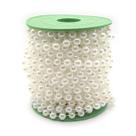Fio Cordão Aljofre Pérola Plástico Branca 8mm 5 Metros 130g