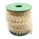 Fio Cordão Aljofre Pérola Plástico Creme 8mm 5 Metros 130g Fio Cordão Aljofre Pérola Plástico Creme 8mm 5 Metros 130g