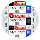 Fio de cobre ARIZONA ELECTRICAL SOLUTIONS 14 AWG 2x14 AWG 15 pés