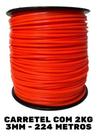 Fio De Nylon Quadrado 2kg P/ Aparador De Grama Roçadeira 3mm Cor Laranja