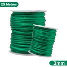 Fio De Seda Verde Médio - Cordão Rabo De Rato 3mm - Nybc