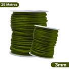 Fio De Seda Verde Musgo - Cordão Rabo De Rato 3mm - Nybc
