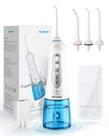 Fio dental de água sem fio Nicefeel 300 ml com 4 pontas de jato azul