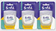 Fio Dental Extrafino Encerado Menta Sofil 100m Kit com 3