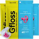 Fio dental Gfloss Hands-free, 40 unidades (pacote com 3) com estojo