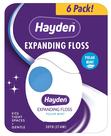 Fio dental Hayden Expanding 180 jardas, pacote com 6 unidades, Polar Mint