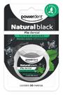 Fio Dental Natural Black 50 Metros Limpeza Interdental, Durável e Proteção Bucal Powerdent