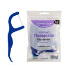 Fio Dental Powerdent Haste Descartável 50un Azul
