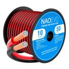 Fio elétrico NAOEVO 10 Gauge 50 pés/15 m, cabo vermelho e preto 10AWG