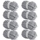 Fio HOMBYS Light Grey Chunky Chenille para crochê e tricô