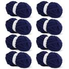 Fio HOMBYS Navy Blue Chunky Chenille para crochê 227g