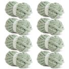 Fio HOMBYS Sage Green Chunky Chunky Chenille para crochê e tricô