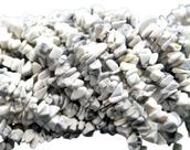 Fio Howlita White Natural Rolada Cascalho Furado a Laser90cm