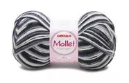 Fio Mollet Círculo Cor 9016 Zebra Mescla Branco e Preto - 100g