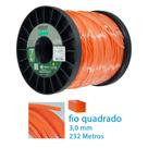 Fio Nylon Laranja Quadrado Roçadeira Grama Ekilon