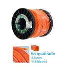 Fio Nylon Laranja Quadrado Roçadeira Grama Ekilon