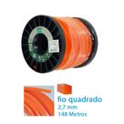 Fio Nylon Laranja Quadrado Roçadeira Grama Ekilon