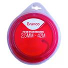 Fio Nylon Roçadeira Alta Resistência 2,5mm Branco Rolo 42m Vermelho