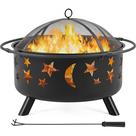 Fire Pit Yaheetech Lareira ao ar livre a lenha de 30 polegadas
