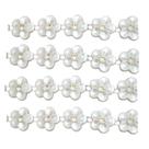 Fita abs flor c/strass 22 mm cor branco metro