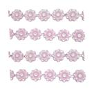 Fita abs flor c/strass 25 mm cor rosa bebê metro