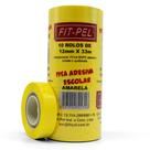 Fita adesiva 12 mm x 33 m com 10 peças Fit-Pel (Amarelo)