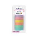 Fita adesiva descorativa washi tape pastel trend brilho 12,5mmx3m 6 und