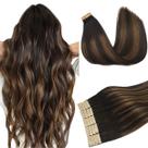 Fita adesiva em extensões de cabelo DOORES Balayage de marrom escuro a castanho
