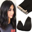 Fita adesiva em extensões de cabelo GOO GOO 1B Natural Black 55cm 100g