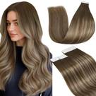 Fita adesiva em extensões de cabelo LaAvoo Balayage de castanho claro a cinza