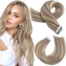 Fita adesiva em extensões de cabelo Moresoo Blonde Human Hair 30g 12"