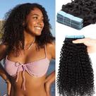 Fita adesiva em extensões de cabelo Urbeauty Black Kinky Curly 40 unidades