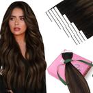 Fita adesiva em extensões de cabelo YoungSee Brown Balayage 45 cm 20 unidades