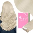 Fita adesiva em extensões de cabelo YoungSee Platinum Blonde 30g 30cm