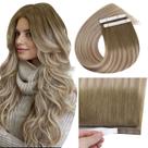 Fita adesiva Full Shine para extensões de cabelo em 50g, cor 8/60/18, 55 cm
